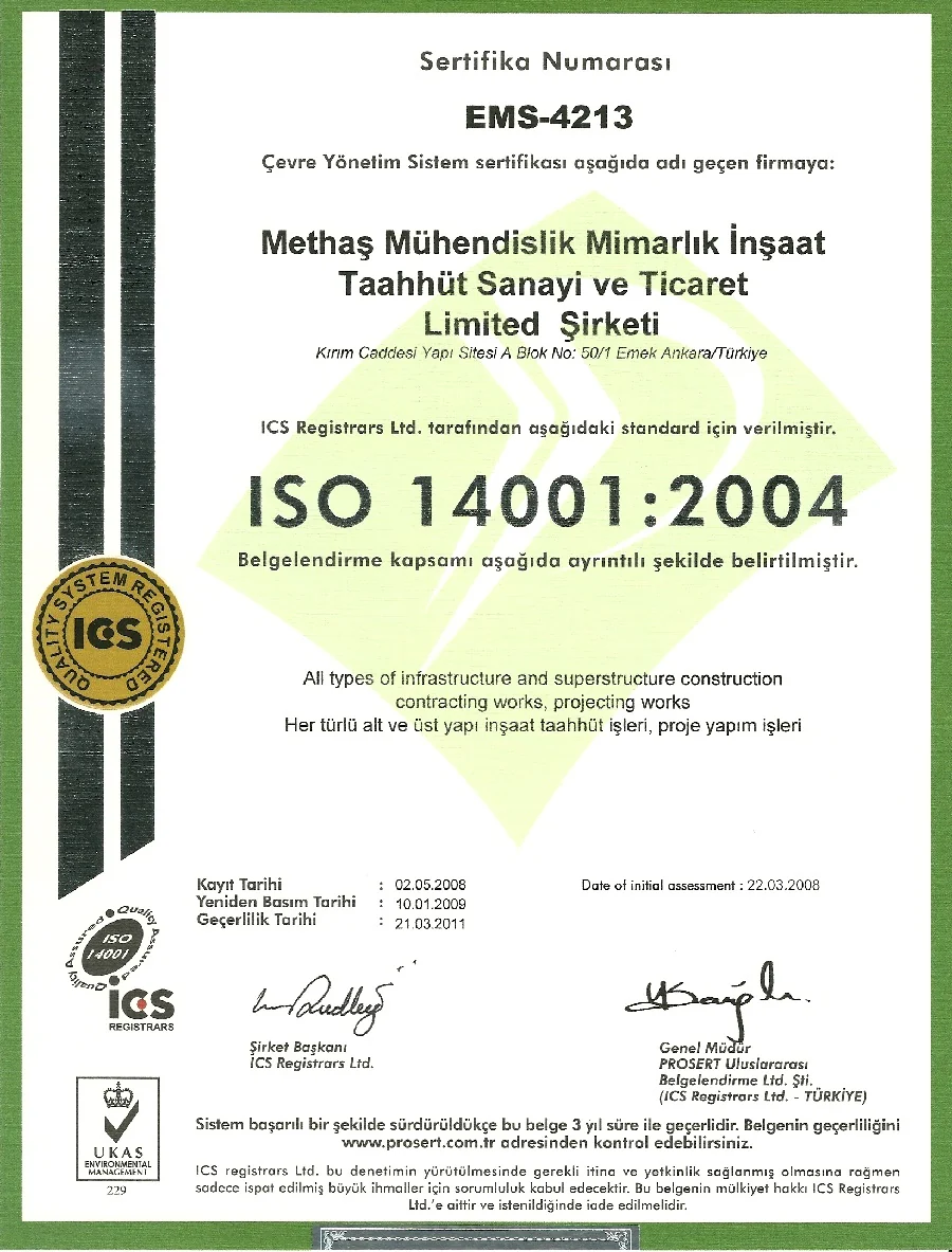 ISO 14001:2004 çevre yönetim sistemi sertifikası, ICS Registrars